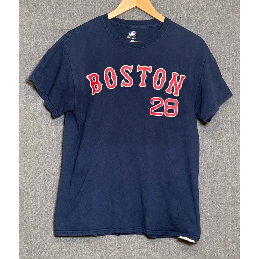 MLB Boston Red Sox JD Martinez 28 Navy Blue Graphic T-Shirt Mens Medium